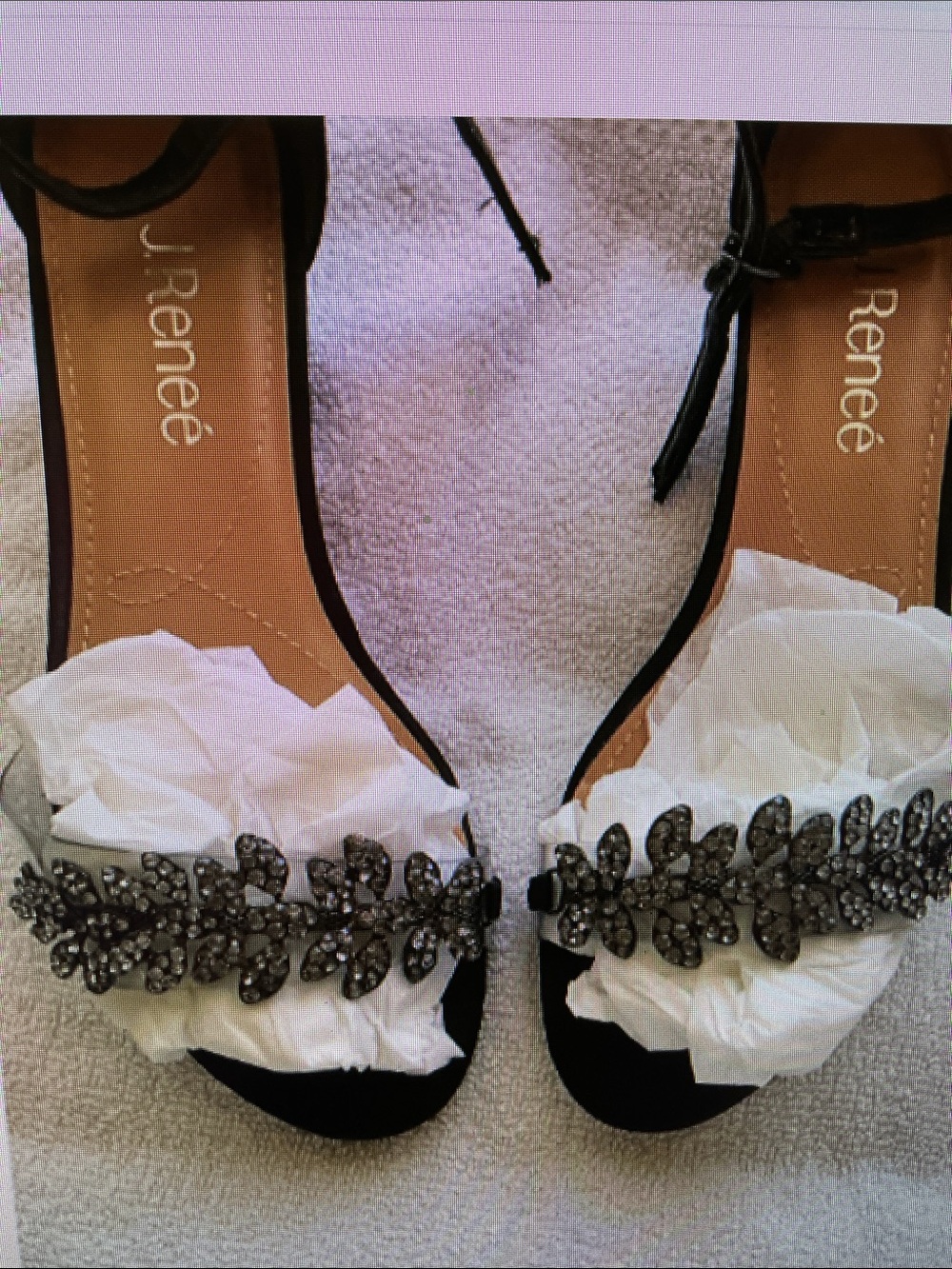 J.Renee Black Crystal-Embellished Ankle-Strap Sandals - Picture 8 of 9